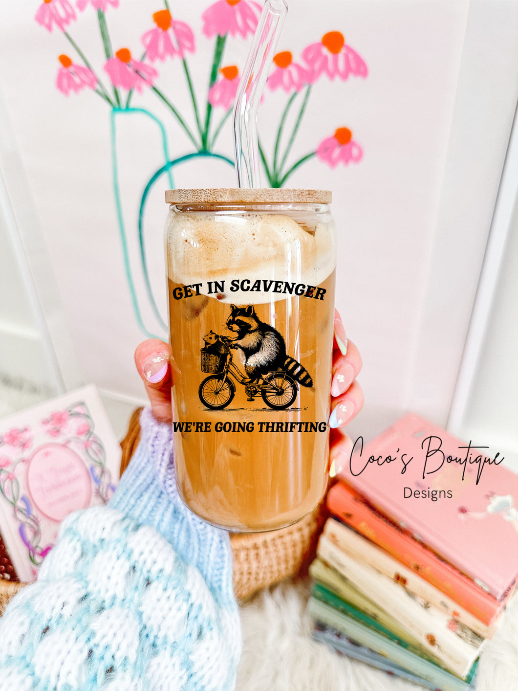 Glass Tumbler: Get in Scavenger We’re Going Thrifting