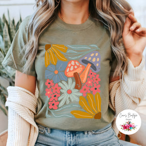 Abstract Floral Mushroom