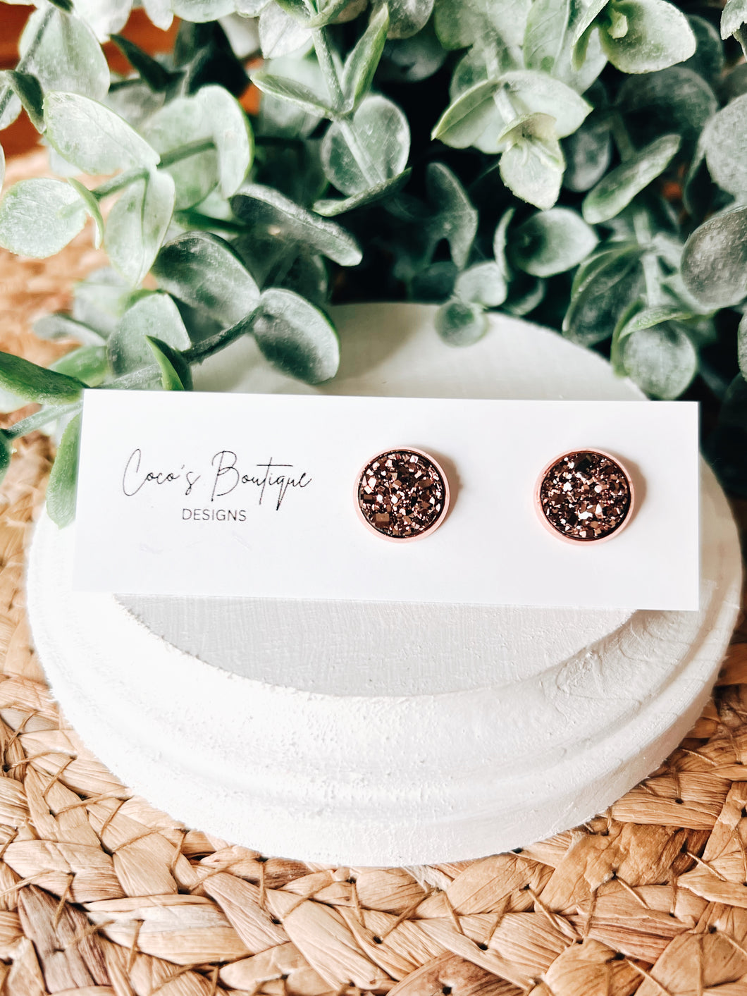 Rose Gold Druzy Studs