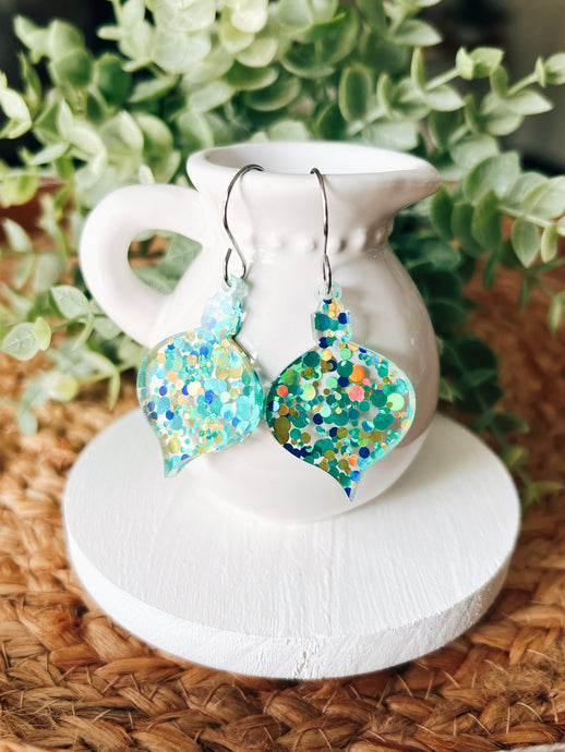 Blue Confetti Ornaments