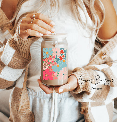 Glass Tumbler: Floral Whimsey
