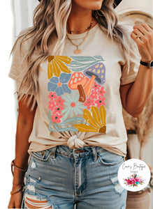 Abstract Floral Mushroom