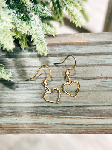 Dainty Gold Heart Earrings