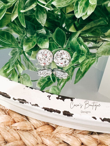Silver Druzy Studs