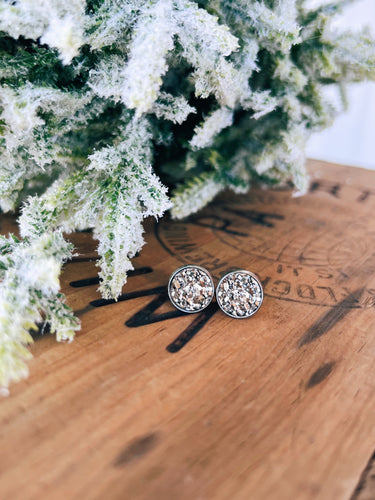 Gunmetal Druzy Studs