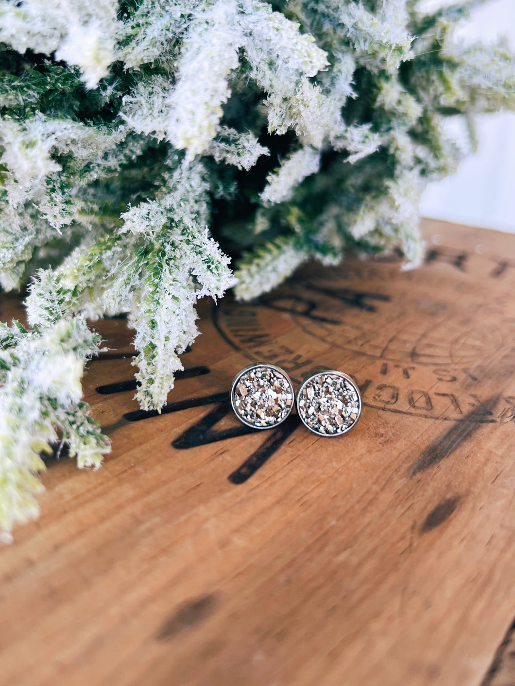 Gunmetal Druzy Studs
